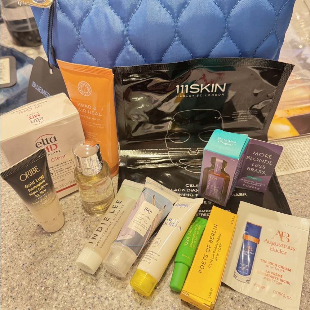 Bluemercury skincare set - cosmetic Bag and 12 pieces